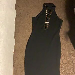 midi cross tied dress